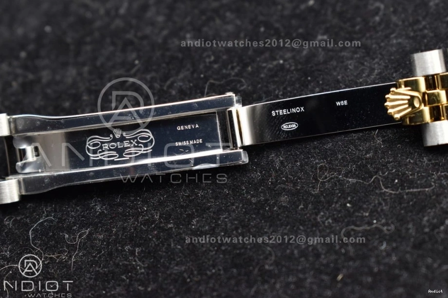 Markers Bracelet DateJust YG 31 316L Steel on GSF Stick 278273 President Ladies Black Dial 0120